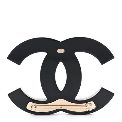 Chanel Resin Metal CC Brooch Blue Black 3 of 5