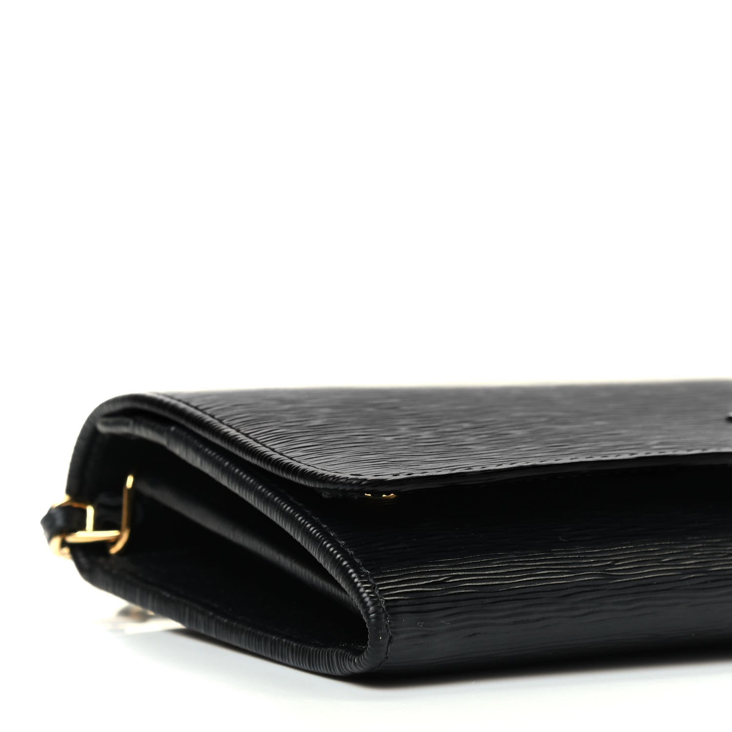 Prada Vitello Move Metal Oro Chain Wallet Black 7 of 8