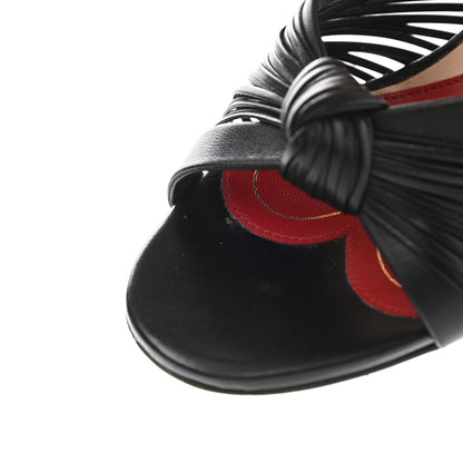 Gucci Nappa Crawford Knot Mid Heel Slide Sandals 35 Black 11 of 11