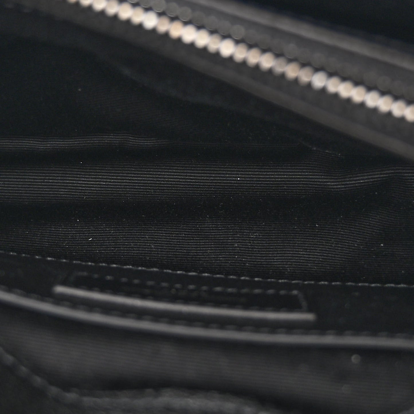 Sheepskin Matelasse Chevron Monogram Medium College Bag Black