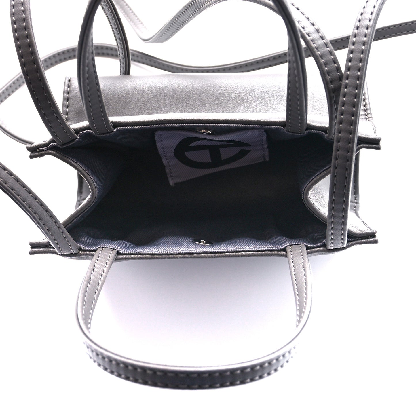 Vegan Leather Small Shopping Bag Grey