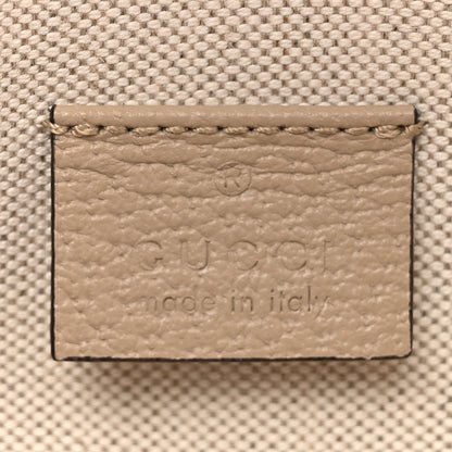 Gucci GG Supreme Monogram Textured Dollar Calfskin Mini Horsebit 1955 Shoulder Bag Beige Mystic White Oatmeal 6 of 16