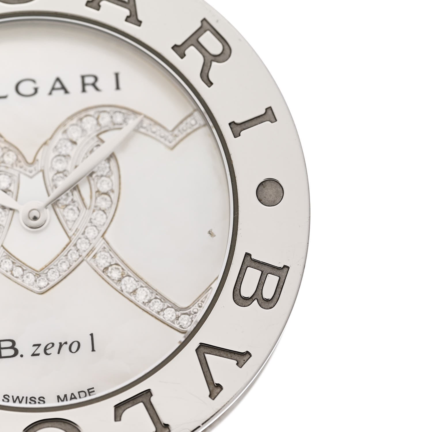 Bulgari Stainless Steel Calfskin Diamond Mother of Pearl 35mm B.zero1 Hearts Quartz Watch 5 of 6
