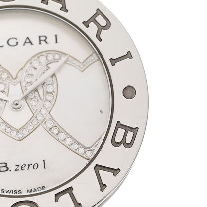 Bulgari Stainless Steel Calfskin Diamond Mother of Pearl 35mm B.zero1 Hearts Quartz Watch 5 of 6