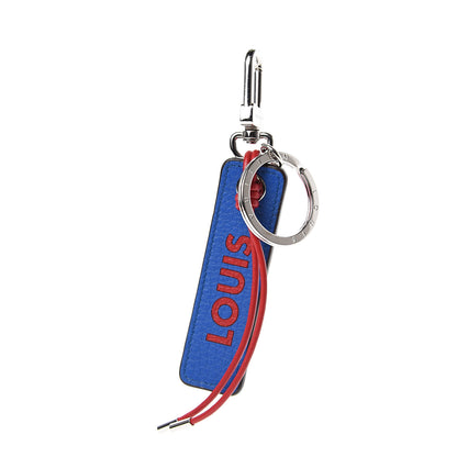 Louis Vuitton Taurillon Logo Tab Bag Charm Key Holder Blue 1 of 5