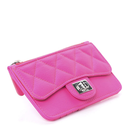 Chanel Goatskin Quilted Reissue Flap Zip Card Holder Pink 3 of 6