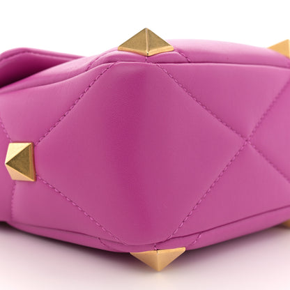 Valentino Garavani Nappa Large Roman Stud Shoulder Bag Radiant Orchid 8 of 9
