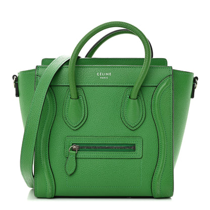 Celine Drummed Calfskin Nano Luggage Mint 1 of 11