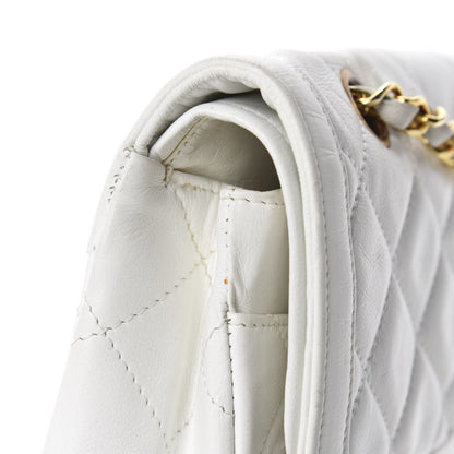 Chanel Lambskin Quilted Medium Double Flap White 15 of 21