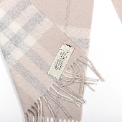 Burberry Cashmere Giant Check Fringe Scarf Pink 4 of 4