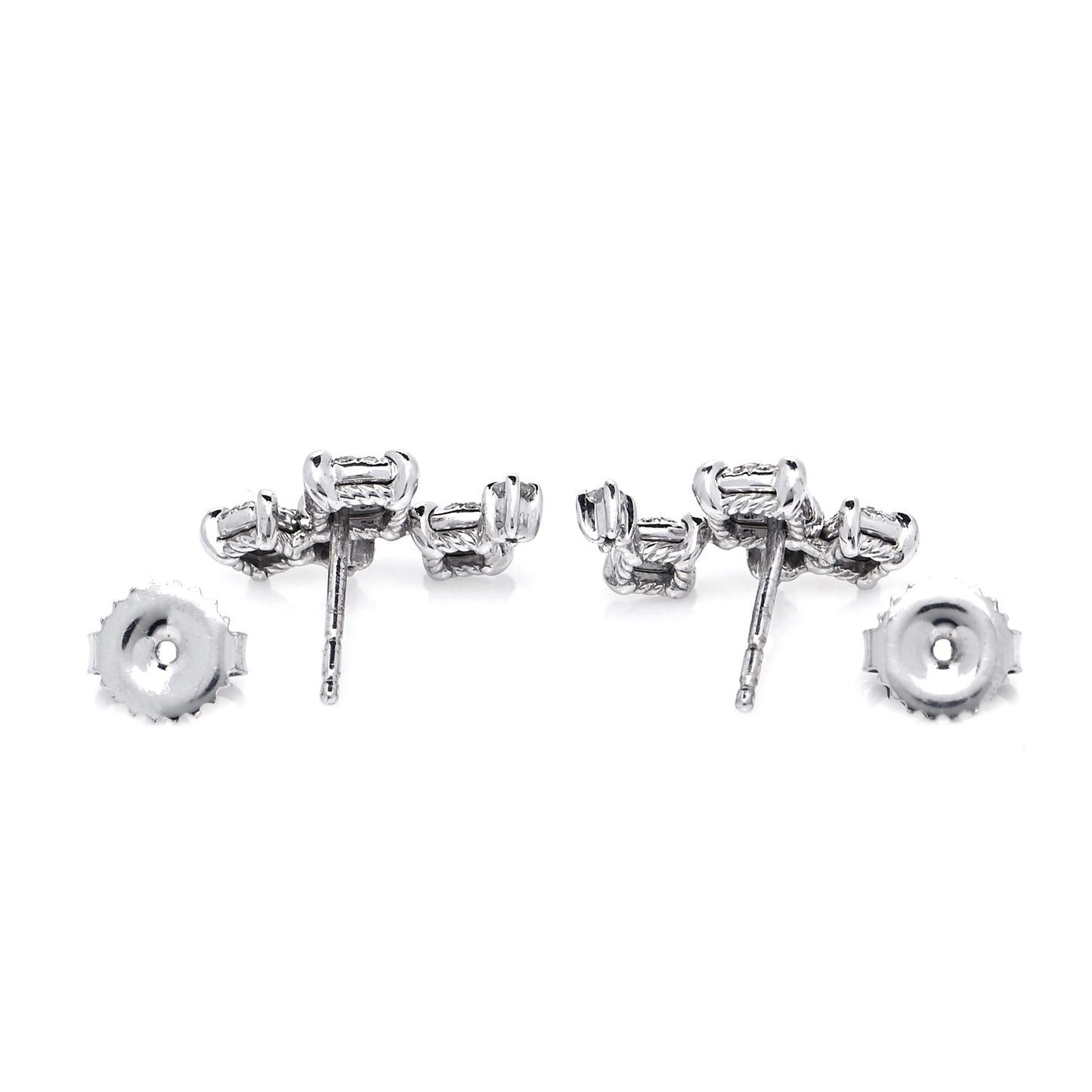 18K White Gold Diamond Precious Chatelaine Climber Earrings