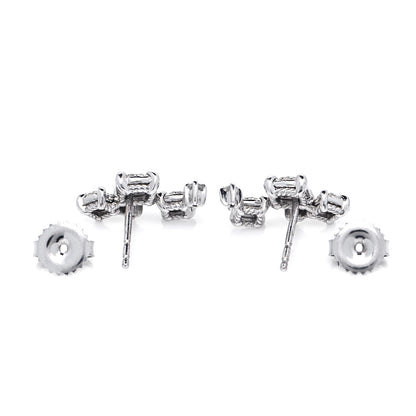 David Yurman 18K White Gold Diamond Precious Chatelaine Climber Earrings 4 of 5
