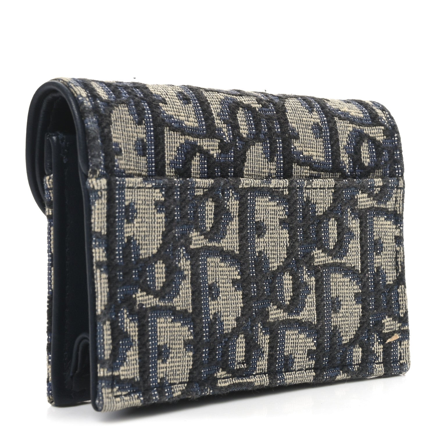 Christian Dior Oblique Saddle Card Holder Blue 3 of 7