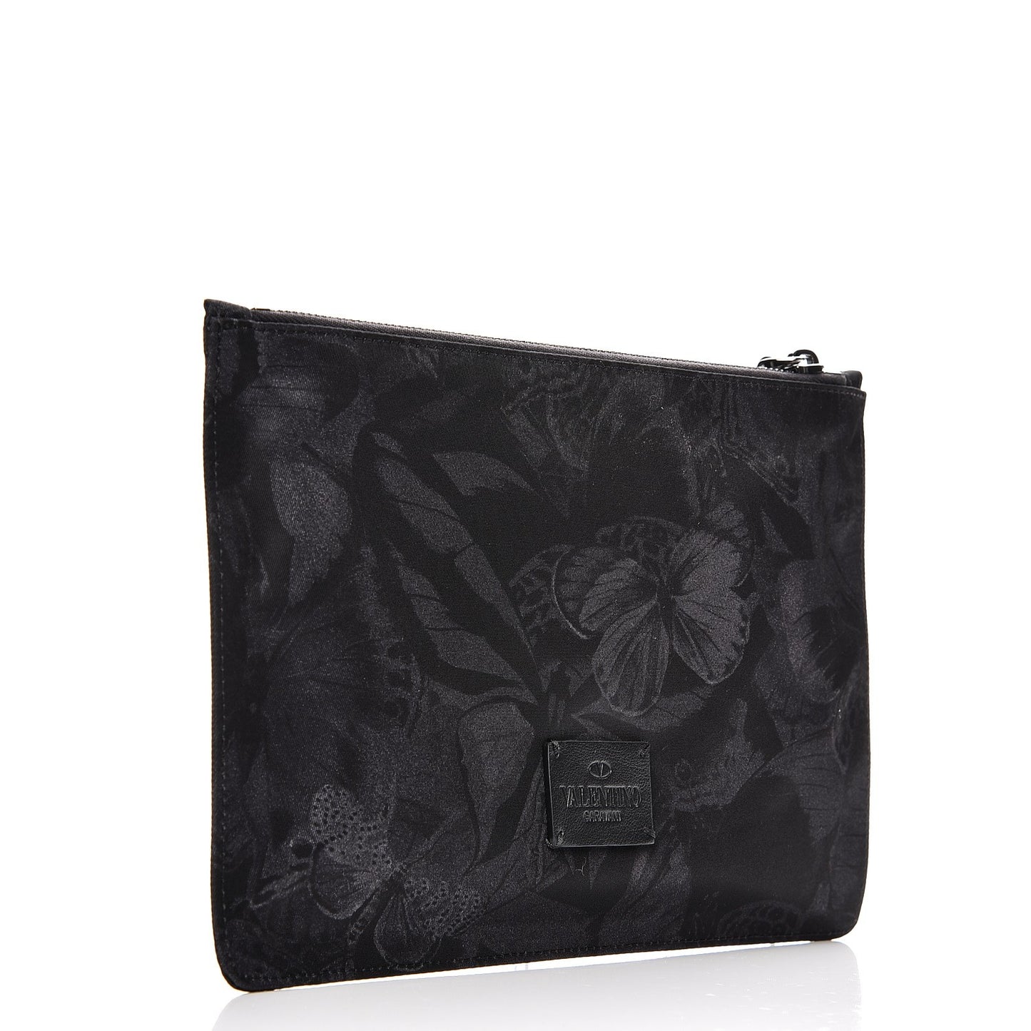 Nylon Camubutterfly Zip Pouch Black