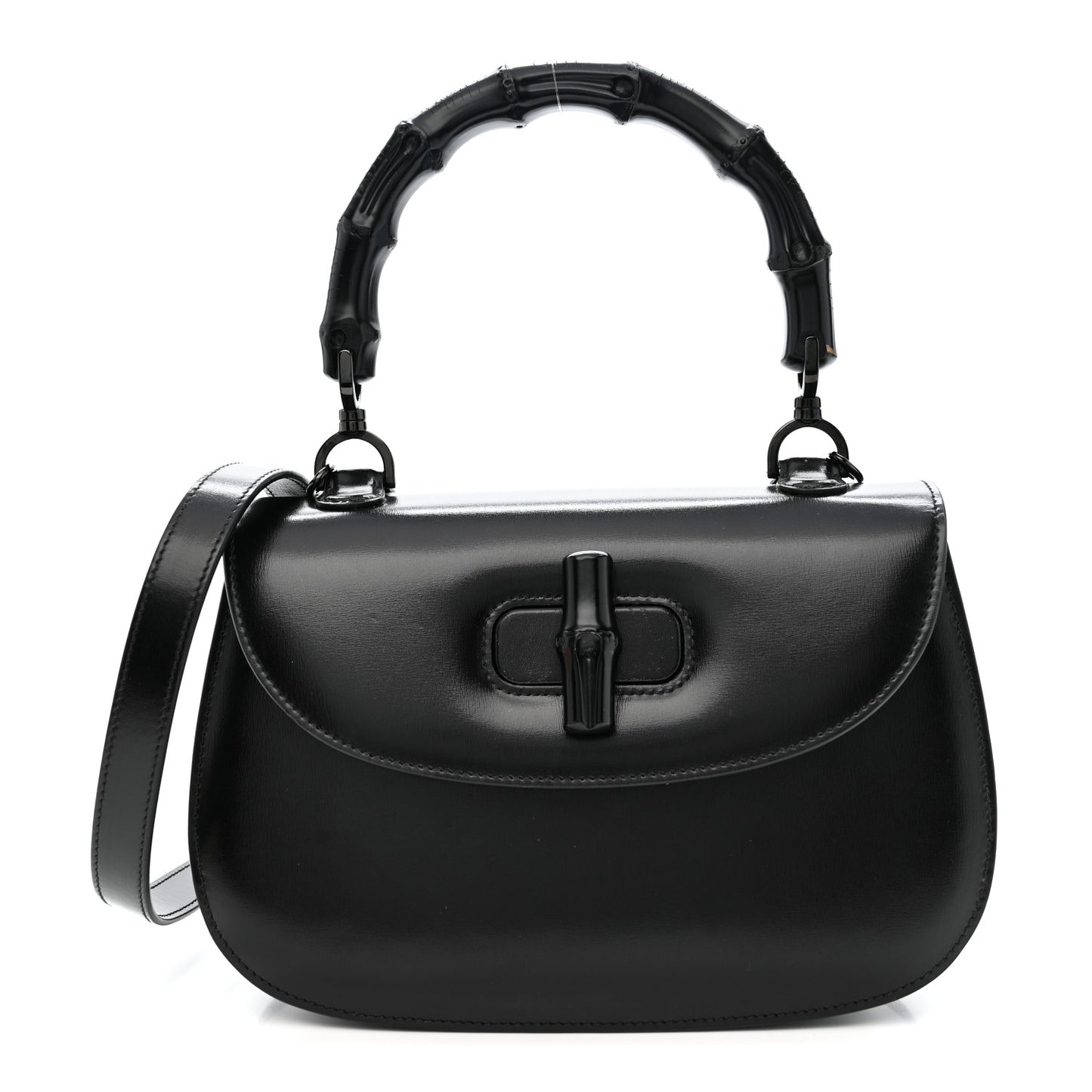 Boarded Dyana Lux Calfskin Web Monochrome Medium Bamboo 1947 Top Handle Bag Black