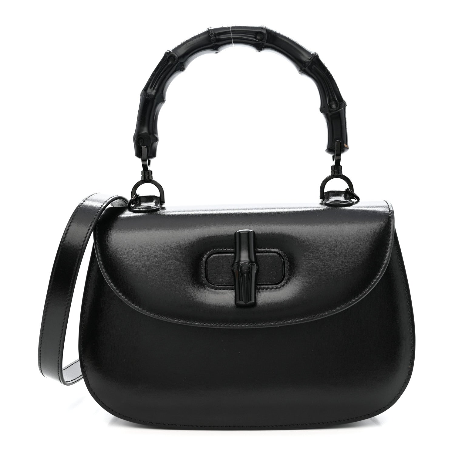 Gucci Boarded Dyana Lux Calfskin Web Monochrome Medium Bamboo 1947 Top Handle Bag Black 1 of 12