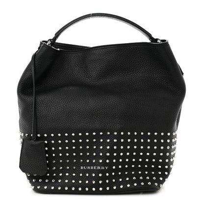 Burberry Calfskin Studded Medium Susanna Hobo Black 1 of 8