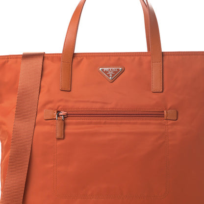 Prada Tessuto Nylon Saffiano Shoulder Bag Papaya 9 of 11