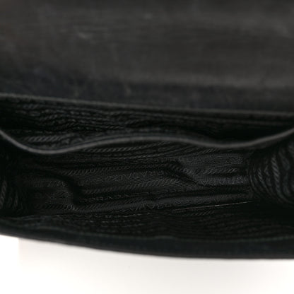 Prada Saffiano Soft Calfskin Chain Crossbody Bag Black 5 of 9