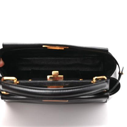 Fendi Nappa Mini Peekaboo Iconic Satchel Black 5 of 8