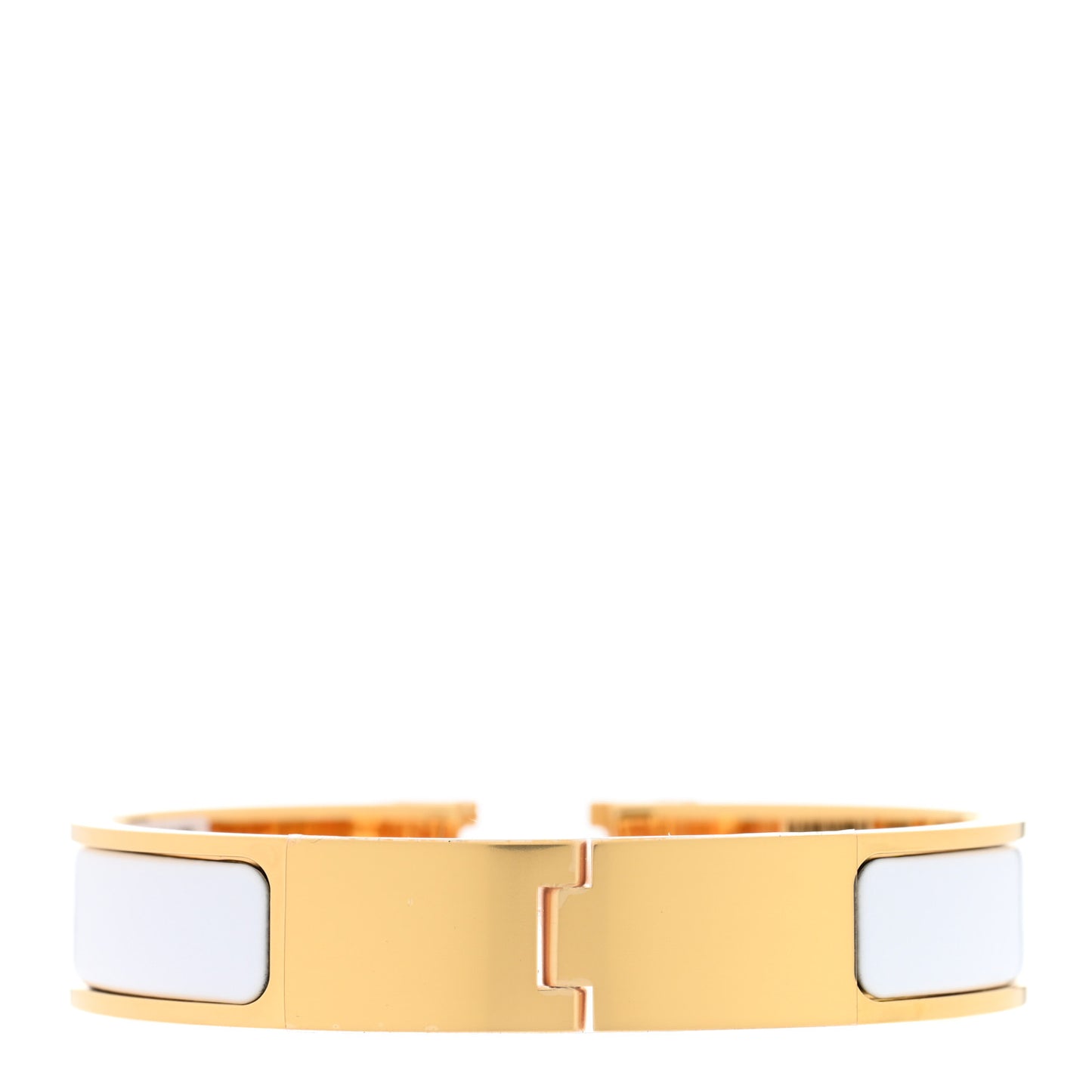 Enamel Narrow Clic Clac H Bracelet PM White