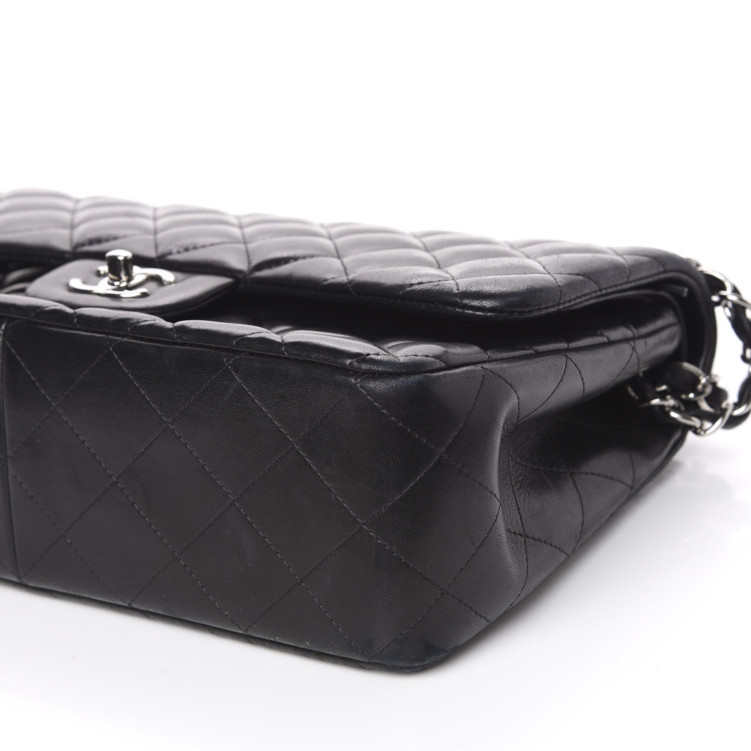 Chanel Lambskin Quilted Jumbo Double Flap Black 8 of 12