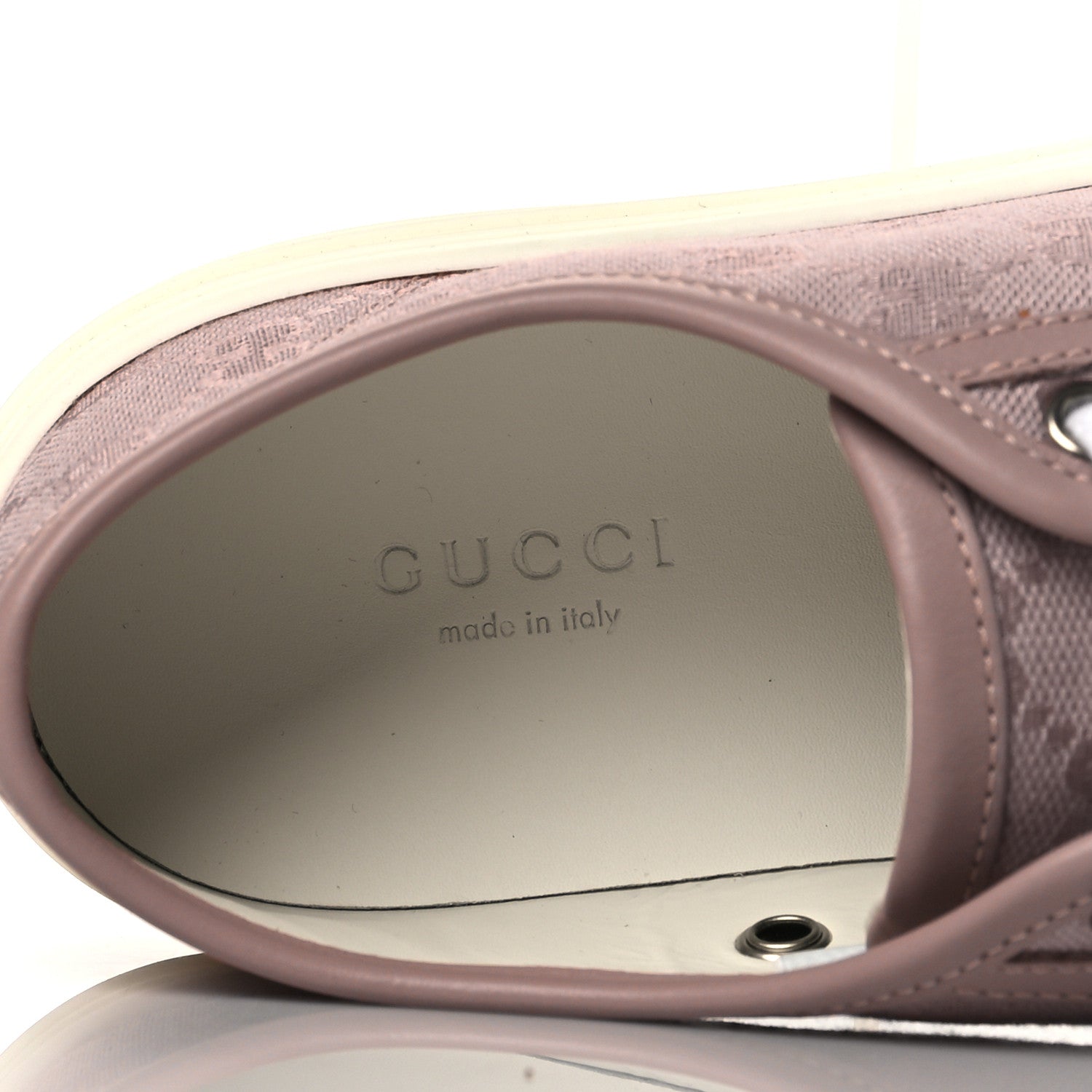 Gucci GG Monogram Calfskin Womens Low Top Sneakers 36.5 Pink Soft Pink 7 of 9
