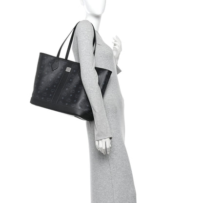 MCM Visetos Medium New Liz Shopper Tote Black 2 of 11