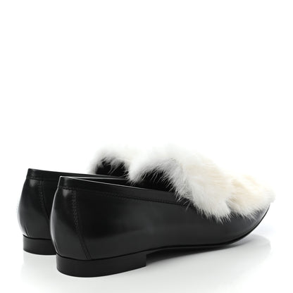 Louis Vuitton Calfskin Mink Upper Case Flat Loafer 39 Black 4 of 8