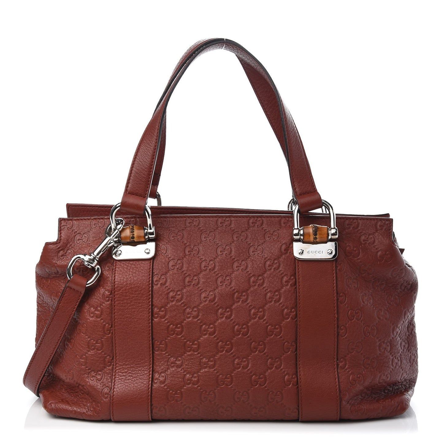 Guccissima Medium Bamboo Bar Tote Brown