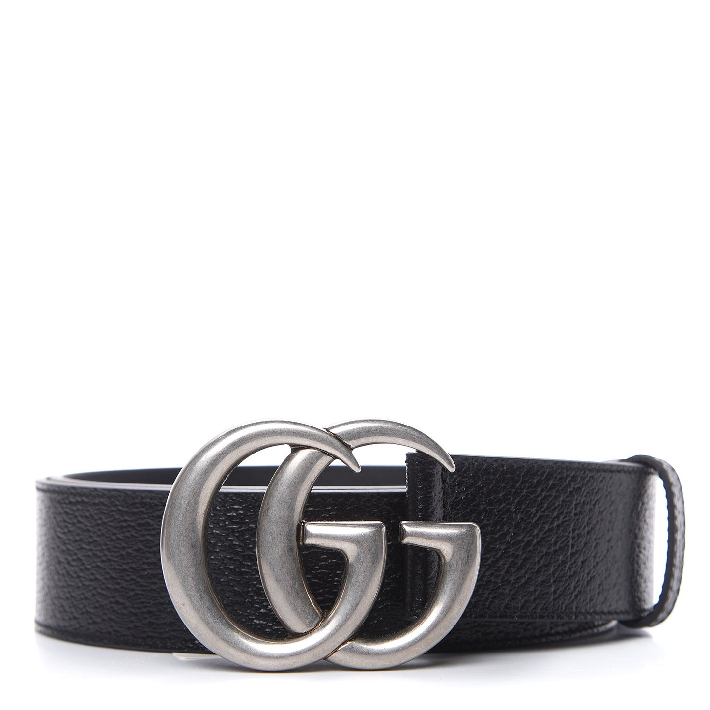 Textured Dollar Calfskin Nickel Double G 40mm Belt 90 36 Black