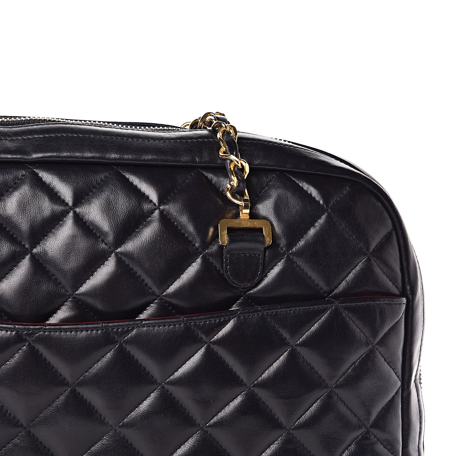 Chanel Lambskin Quilted Shoulder Bag Navy Blue 11 of 11