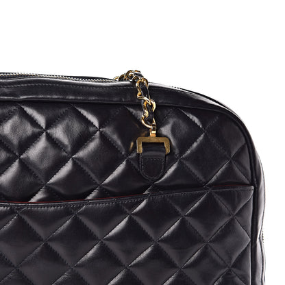 Chanel Lambskin Quilted Shoulder Bag Navy Blue 11 of 11