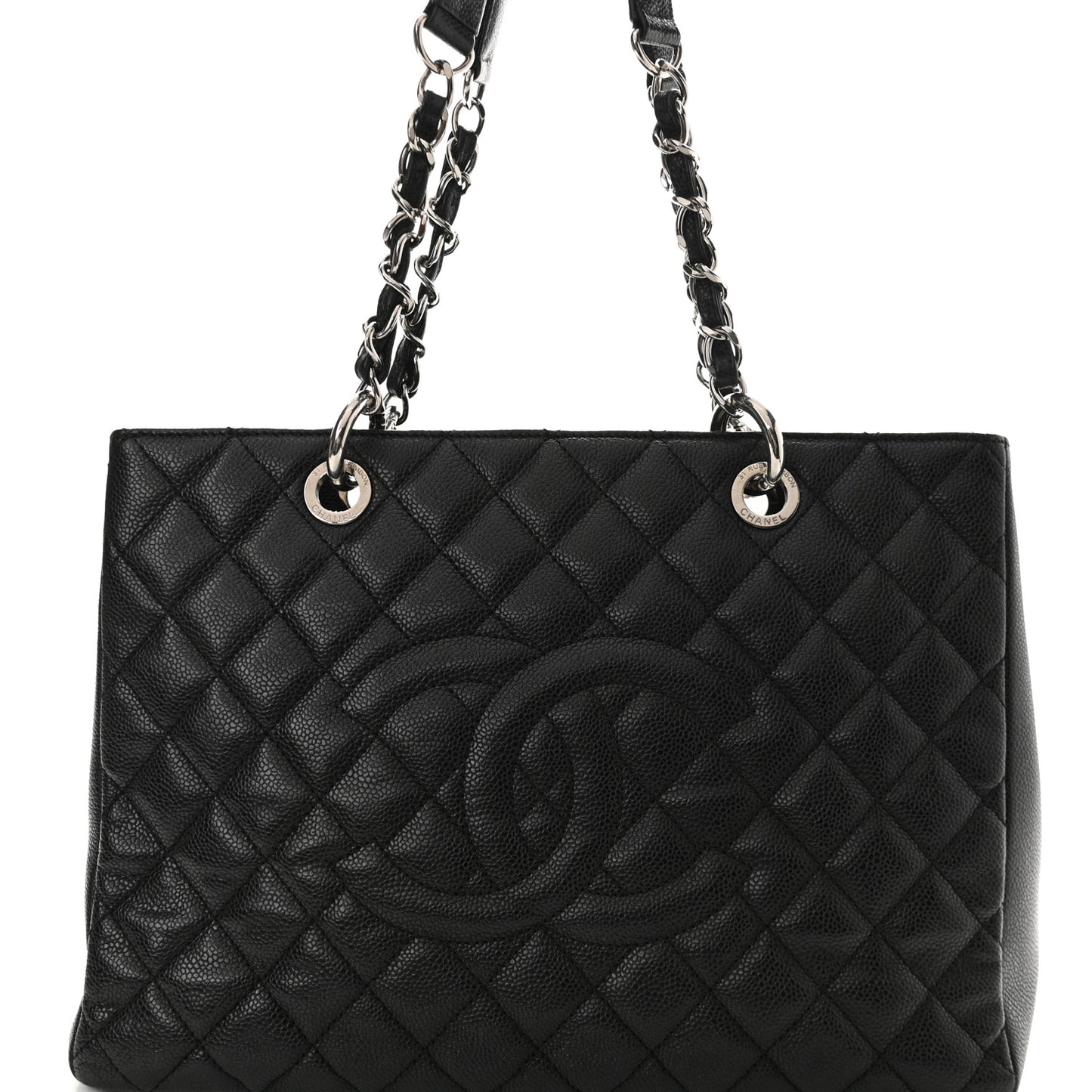 Caviar Quilted Grand Shopping Tote GST Black