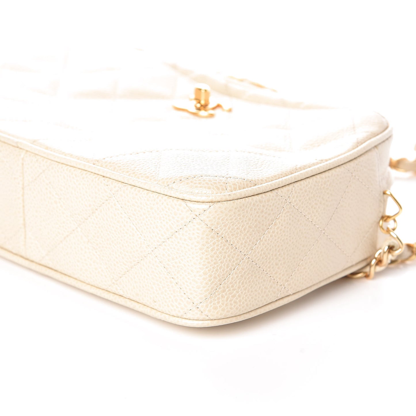 Caviar Quilted Camera Case Beige Clair