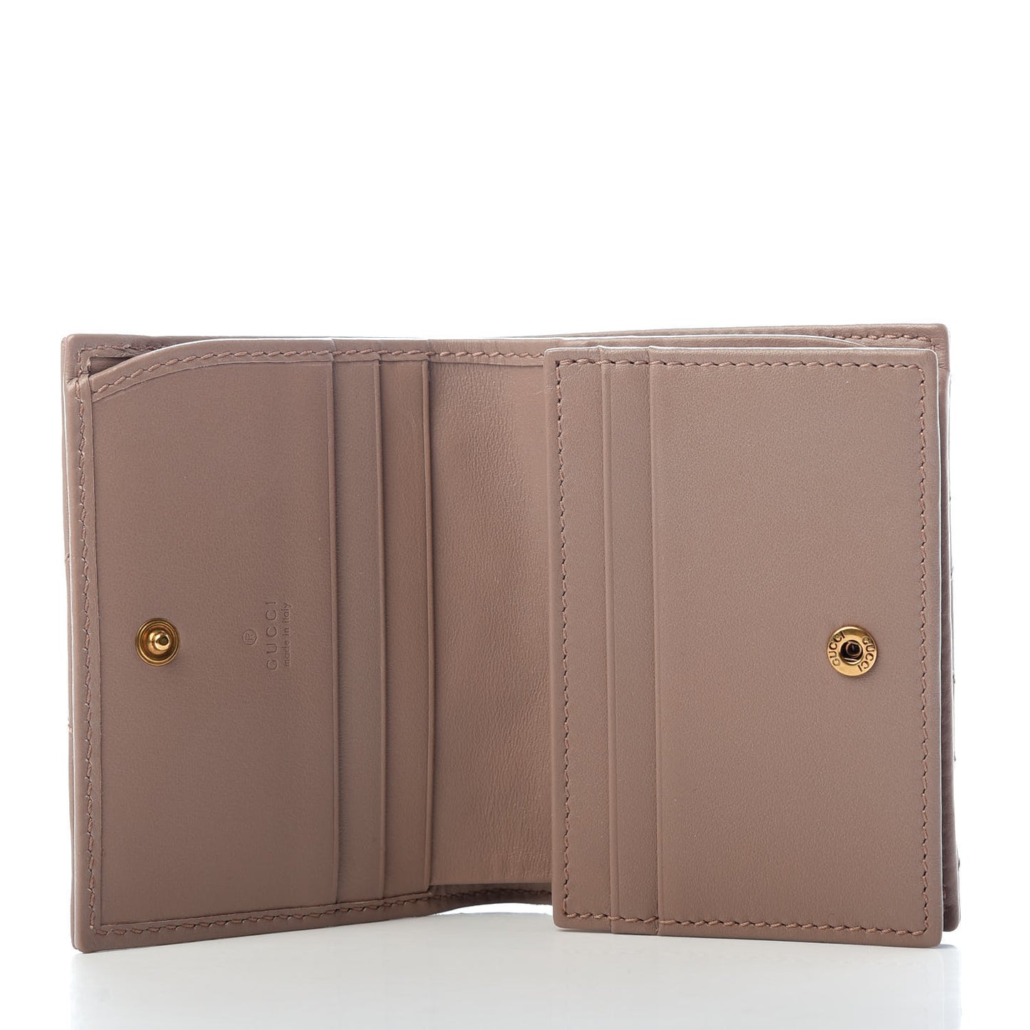 Calfskin Matelasse GG Marmont Card Case Wallet Porcelain Rose