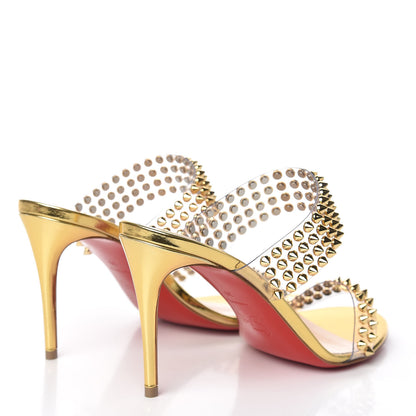 Christian Louboutin Specchio PVC Spikes Only 85 Slide Sandals 39 Gold 4 of 8