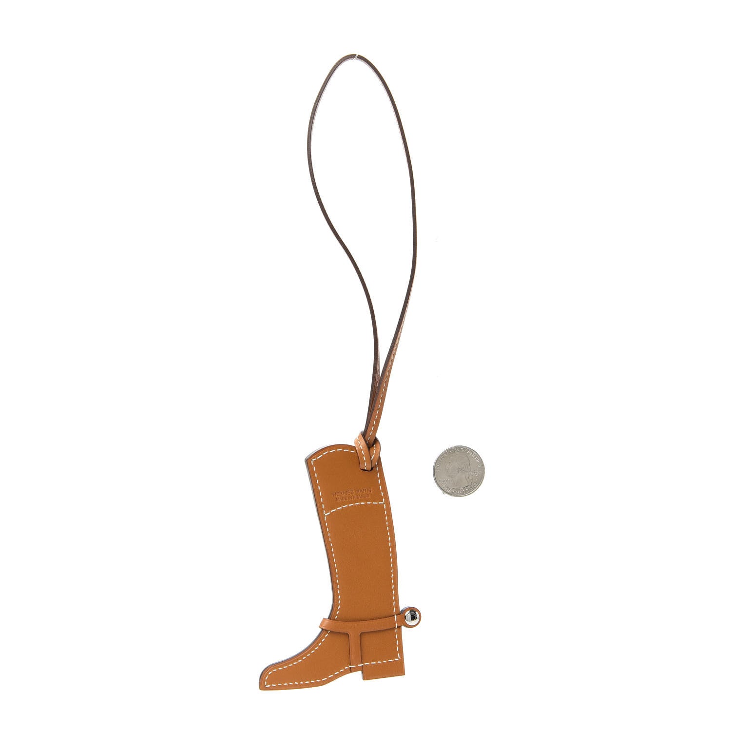 Hermes Butler Swift Paddock Botte Boot Bag Charm Natural Capucine 2 of 4