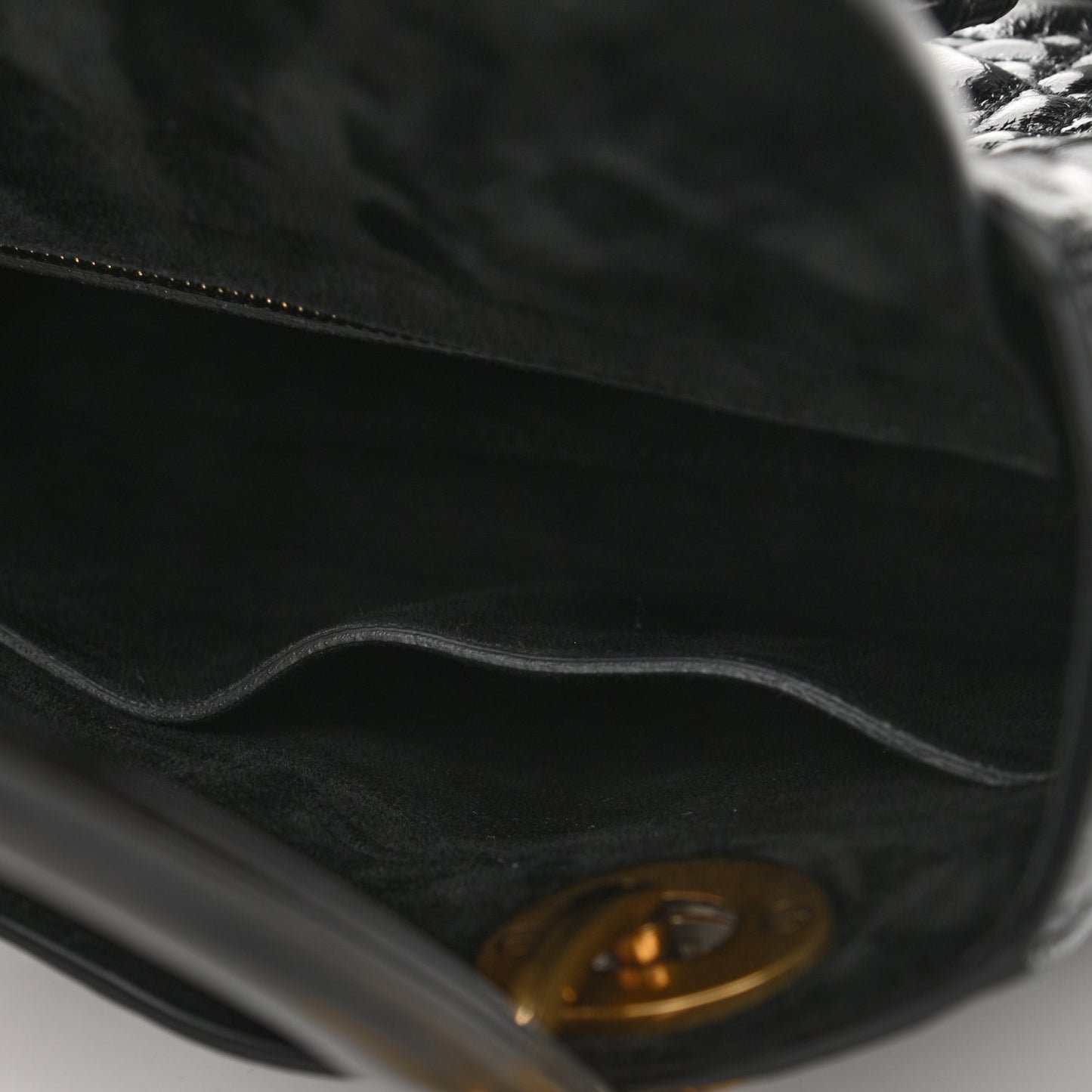 Crinkled Patent Cannage Small Lucky Badges My Lady Dior Black