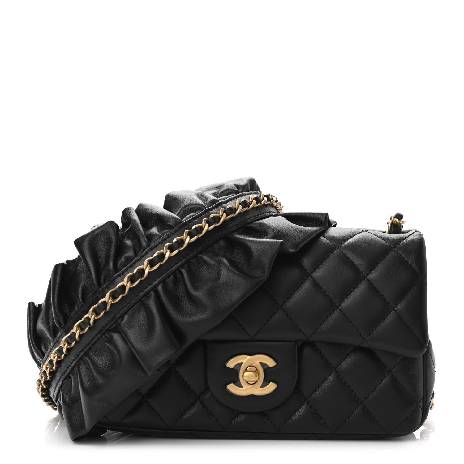 Chanel Lambskin Quilted Mini Romance Rectangular Flap Black 1 of 10