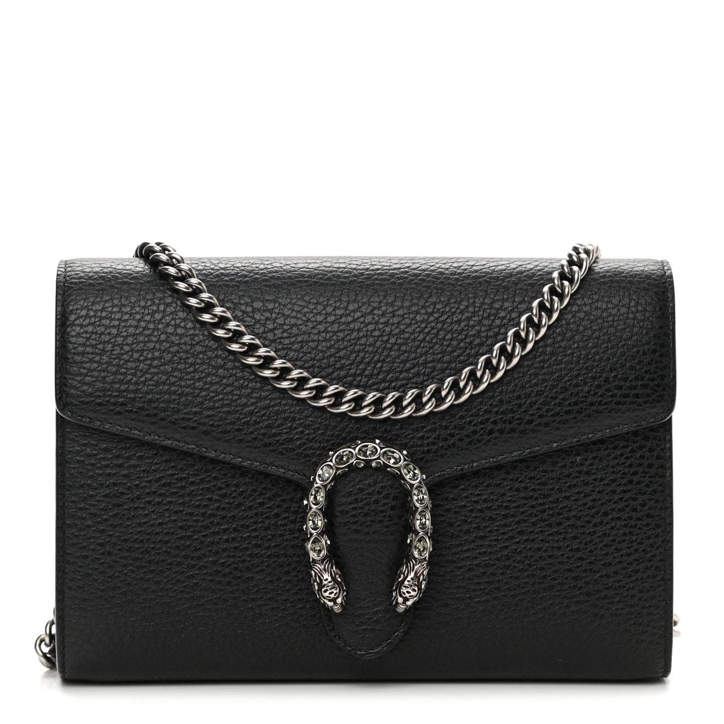 Calfskin Mini Dionysus Chain Wallet Black