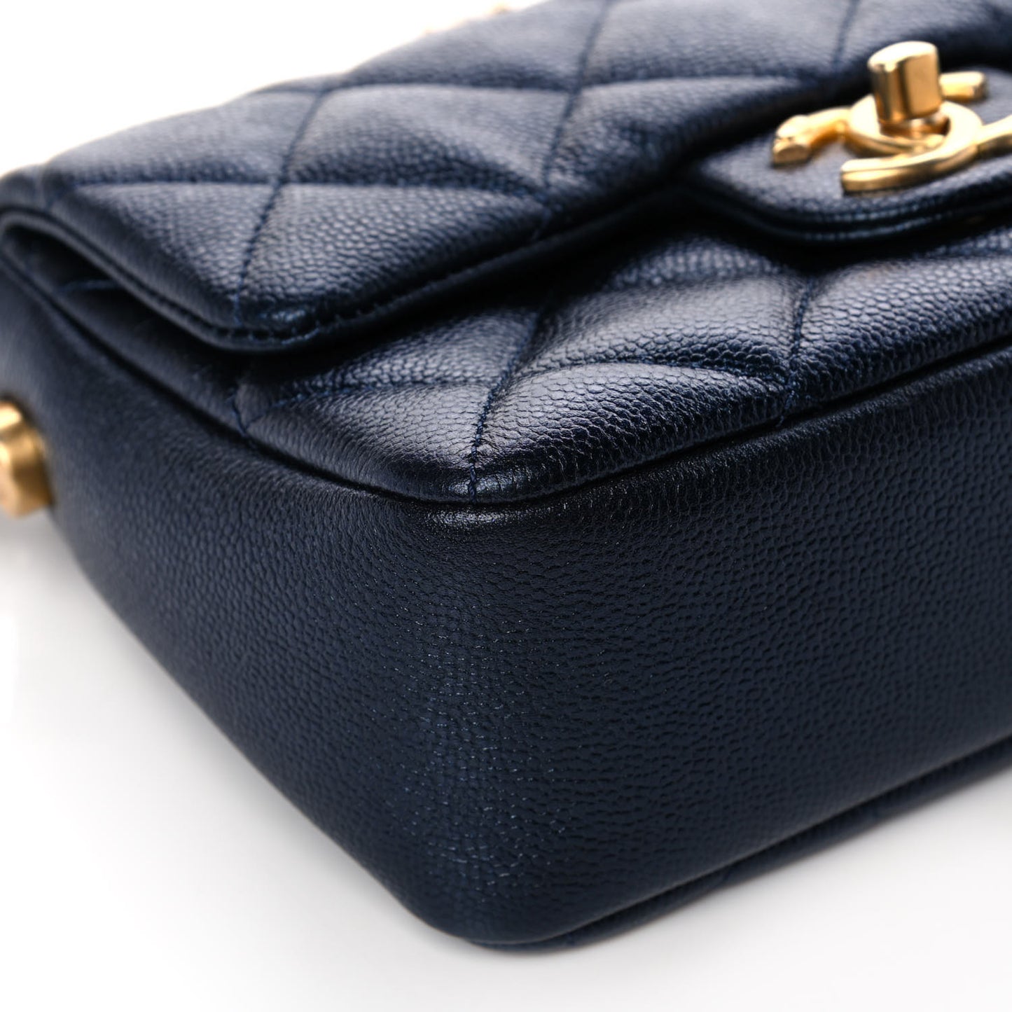 Iridescent Caviar Quilted Mini My Perfect Flap Black