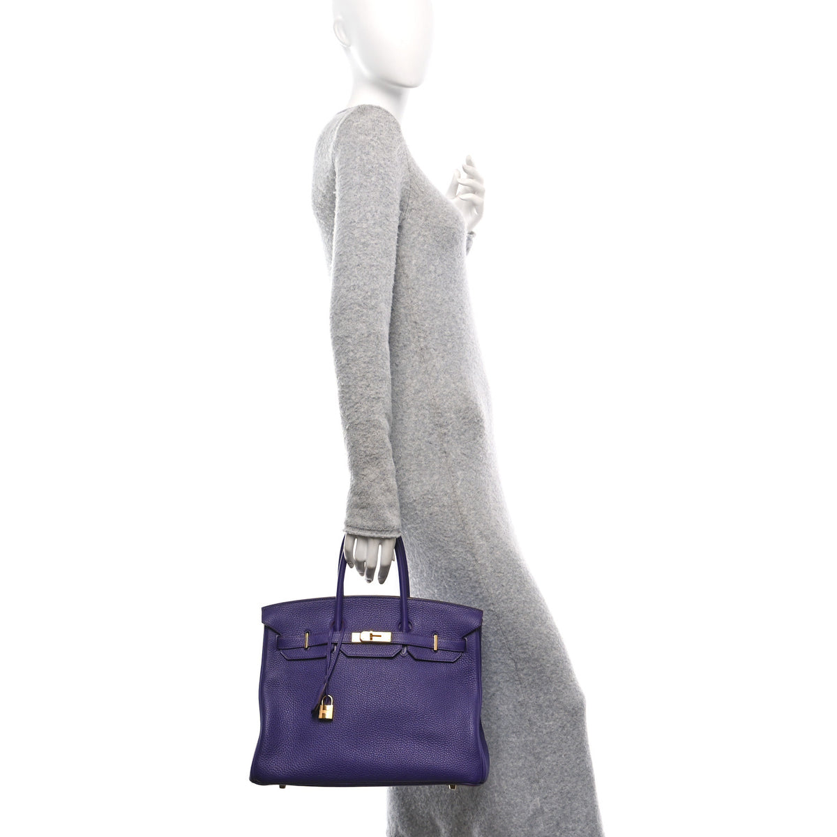 Hermes Taurillon Clemence Birkin 35 Iris 2 of 10