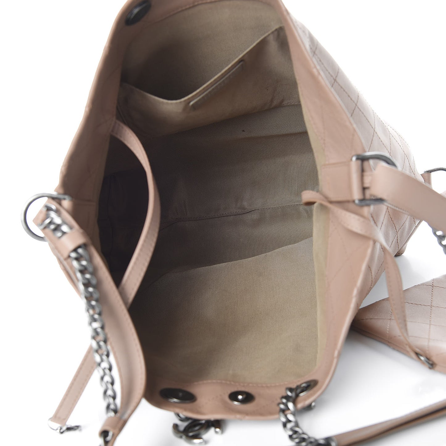 Calfskin Stitched Large Hobo Dark Beige