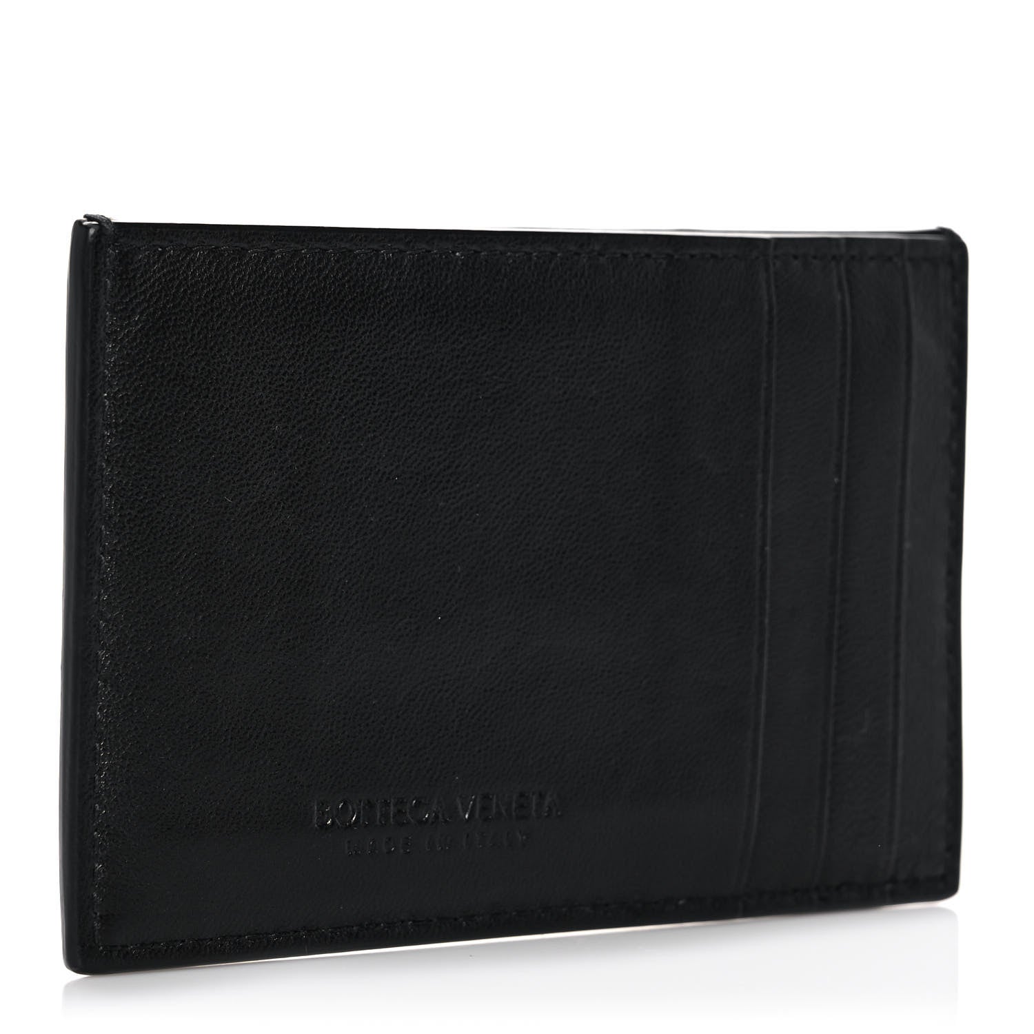 Bottega Veneta Nappa Intreccio Cassette Credit Card Holder Black 3 of 7