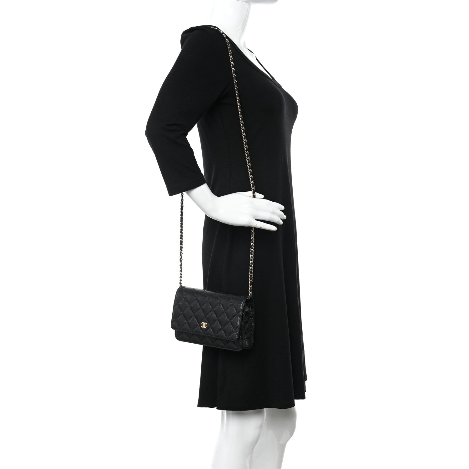 Chanel Caviar Quilted Wallet on Chain WOC Black 2 of 11