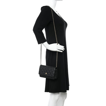Chanel Caviar Quilted Wallet on Chain WOC Black 2 of 11