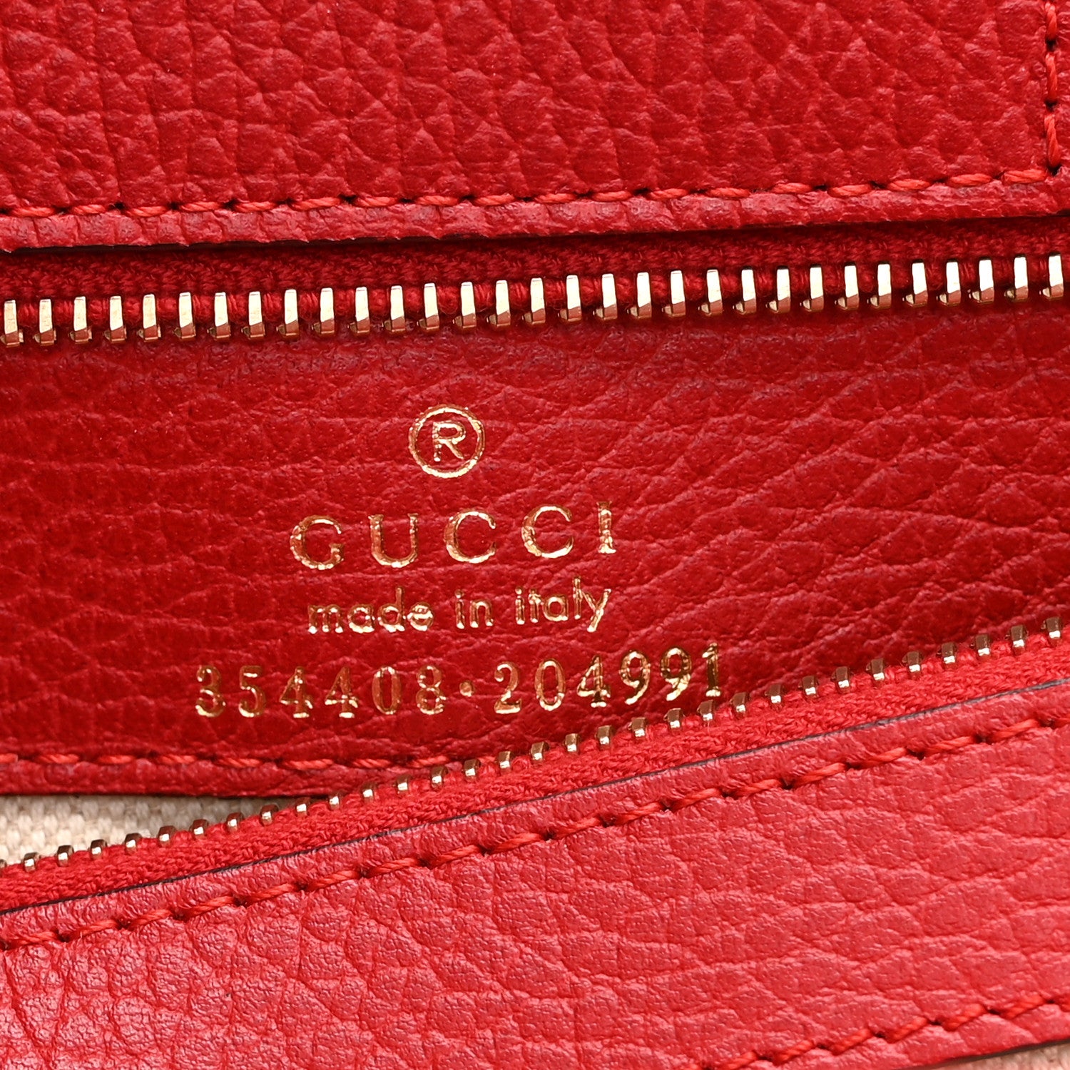Gucci Dollar Calfskin Small Swing Tote Red 6 of 10