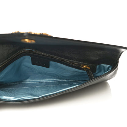 Gucci Calfskin Crystal GG Broadway Envelope Clutch Black 5 of 11