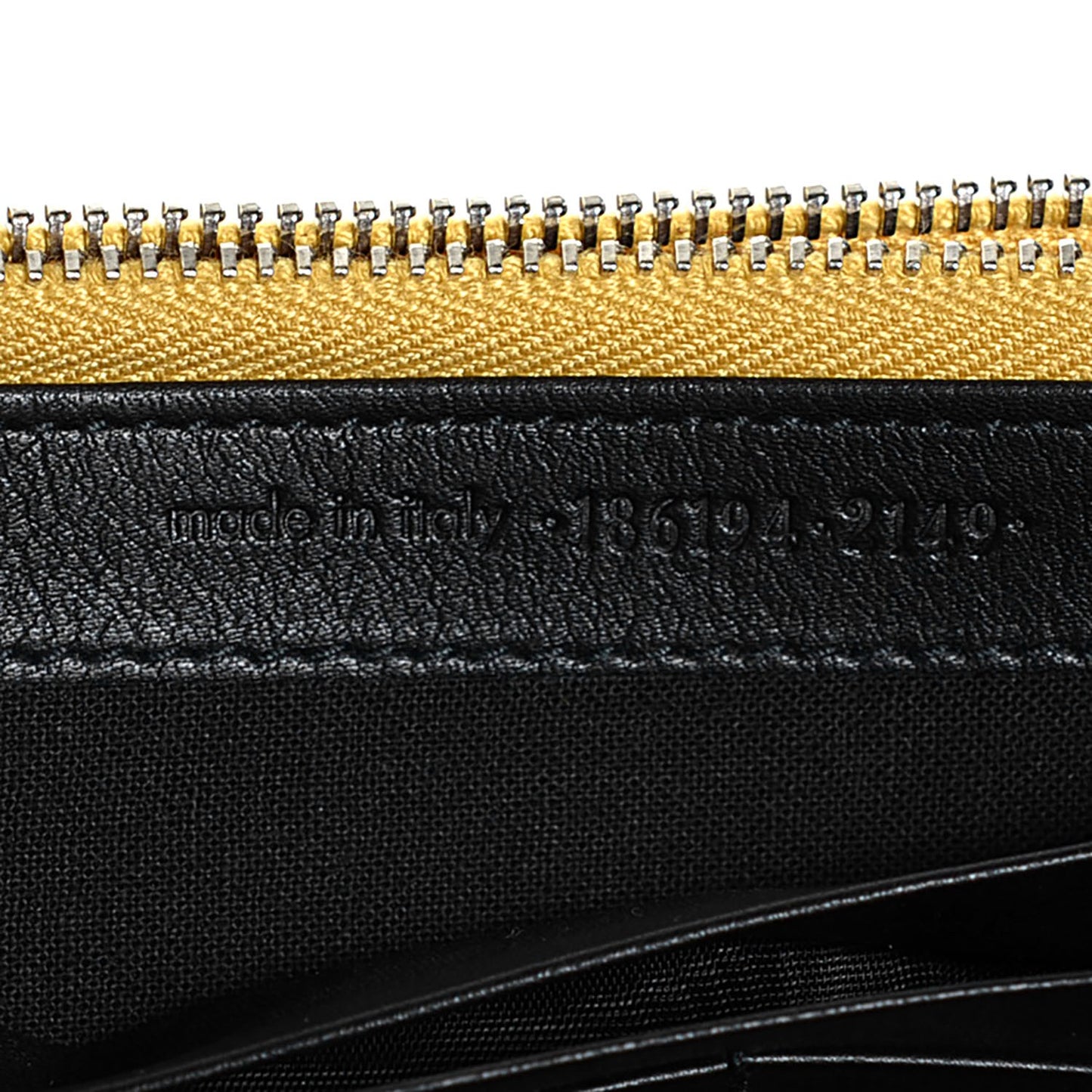 Laminated Calfskin Giant 12 Silver Hardware Money Wallet Gold